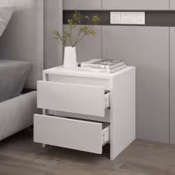 vidaXL 1/2x Bedside Cabinet Chipboard Home Side End Accent Table Multi Colours - white, 1 - Additional view 7