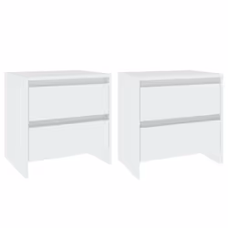 vidaXL 1/2x Bedside Cabinet Chipboard Home Side End Accent Table Multi Colours - white, 2