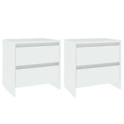 vidaXL 1/2x Bedside Cabinet Chipboard Home Side End Accent Table Multi Colours - white, 2