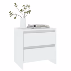 vidaXL 1/2x Bedside Cabinet Chipboard Home Side End Accent Table Multi Colours - white, 2 - Additional view 7