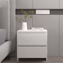 vidaXL 1/2x Bedside Cabinet Chipboard Home Side End Accent Table Multi Colours - white, 2 - Additional view 8