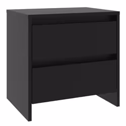 vidaXL 1/2x Bedside Cabinet Chipboard Home Side End Accent Table Multi Colours - black, 1