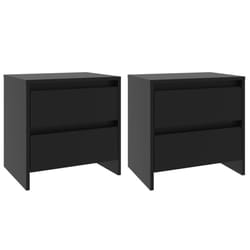 vidaXL 1/2x Bedside Cabinet Chipboard Home Side End Accent Table Multi Colours - black, 2