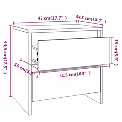 vidaXL 1/2x Bedside Cabinet Chipboard Home Side End Accent Table Multi Colours - concrete grey, 1 - Additional view 8