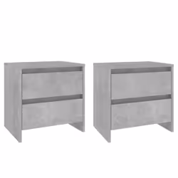 vidaXL 1/2x Bedside Cabinet Chipboard Home Side End Accent Table Multi Colours - concrete grey, 2