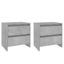 vidaXL 1/2x Bedside Cabinet Chipboard Home Side End Accent Table Multi Colours - concrete grey, 2