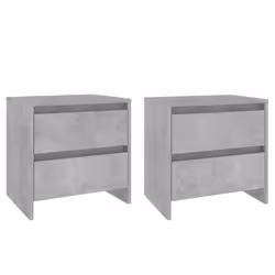 vidaXL 1/2x Bedside Cabinet Chipboard Home Side End Accent Table Multi Colours - concrete grey, 2