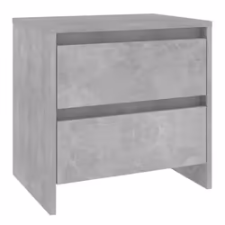 vidaXL 1/2x Bedside Cabinet Chipboard Home Side End Accent Table Multi Colours - concrete grey, 2