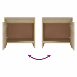 vidaXL 1/2x Bedside Cabinets Chipboard Side Cabinet Furniture Multi Colours - sonoma oak, 1 - Additional view 8