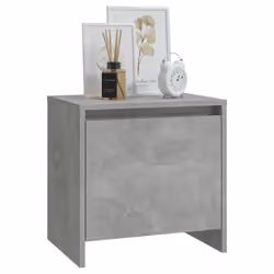 vidaXL 1/2x Bedside Cabinets Chipboard Side Cabinet Furniture Multi Colours - concrete grey, 1 - Additional view 3