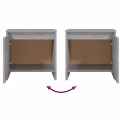 vidaXL 1/2x Bedside Cabinets Chipboard Side Cabinet Furniture Multi Colours - concrete grey, 1 - Additional view 8