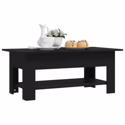 vidaXL Coffee Table Couch Table Hall End Center Accent Table Engineered Wood - black - Additional view 5