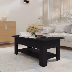 vidaXL Coffee Table Couch Table Hall End Center Accent Table Engineered Wood - black - Additional view 6