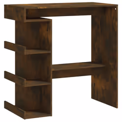 vidaXL Bar Table with Storage Rack Bar High Table Pub Table Engineered Wood - smoked oak