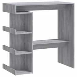 vidaXL Bar Table with Storage Rack Bar High Table Pub Table Engineered Wood - grey sonoma