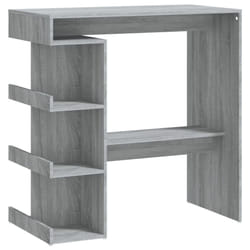 vidaXL Bar Table with Storage Rack Bar High Table Pub Table Engineered Wood - grey sonoma