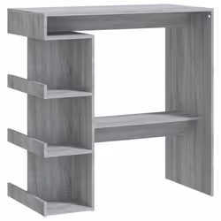 vidaXL Bar Table with Storage Rack Bar High Table Pub Table Engineered Wood - grey sonoma
