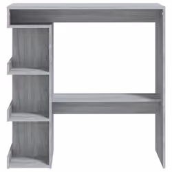 vidaXL Bar Table with Storage Rack Bar High Table Pub Table Engineered Wood - grey sonoma - Additional view 5