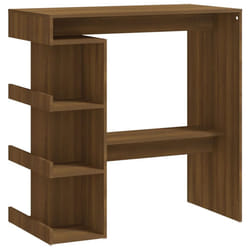 vidaXL Bar Table with Storage Rack Bar High Table Pub Table Engineered Wood - brown oak