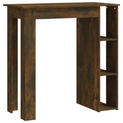 vidaXL Bar Table with Shelf Bar High Table Bistro Pub Table Engineered Wood - smoked oak