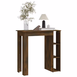 vidaXL Bar Table with Shelf Bar High Table Bistro Pub Table Engineered Wood - smoked oak - Additional view 5