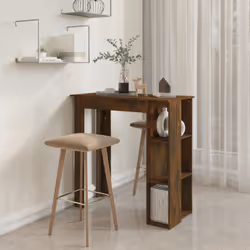 vidaXL Bar Table with Shelf Bar High Table Bistro Pub Table Engineered Wood - smoked oak - Additional view 6
