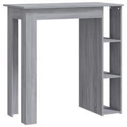 vidaXL Bar Table with Shelf Bar High Table Bistro Pub Table Engineered Wood - grey sonoma