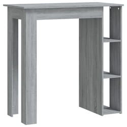 vidaXL Bar Table with Shelf Bar High Table Bistro Pub Table Engineered Wood - grey sonoma