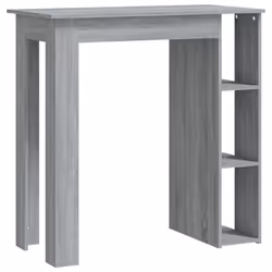 vidaXL Bar Table with Shelf Bar High Table Bistro Pub Table Engineered Wood - grey sonoma