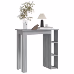 vidaXL Bar Table with Shelf Bar High Table Bistro Pub Table Engineered Wood - grey sonoma - Additional view 5