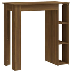 vidaXL Bar Table with Shelf Bar High Table Bistro Pub Table Engineered Wood - brown oak