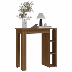 vidaXL Bar Table with Shelf Bar High Table Bistro Pub Table Engineered Wood - brown oak - Additional view 5
