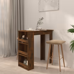 vidaXL Bar Table with Storage Rack Bar High Table Pub Table Engineered Wood - smoked oak - Additional view 3