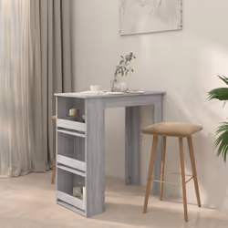 vidaXL Bar Table with Storage Rack Bar High Table Pub Table Engineered Wood - grey sonoma