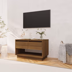 vidaXL TV Cabinet White Chipboard Stereo Hifi Cabinet TV Stand Multi Colours - brown oak