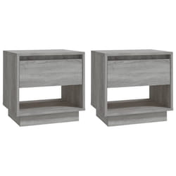vidaXL 1/2x Bedside Cabinet Chipboard Bedroom Bedside Side Table Multi Colours - grey sonoma, 2