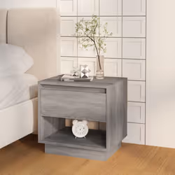 vidaXL 1/2x Bedside Cabinet Chipboard Bedroom Bedside Side Table Multi Colours - grey sonoma, 2 - Additional view 4