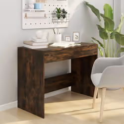 vidaXL Desk Home Office Working Writing Table Computer Desk Engineered Wood - smoked oak