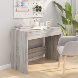 vidaXL Desk Home Office Working Writing Table Computer Desk Engineered Wood - grey sonoma