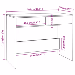 vidaXL Desk Home Office Working Writing Table Computer Desk Engineered Wood - grey sonoma - Additional view 8