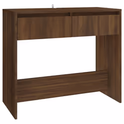 vidaXL Console Table Hallway Tea End Table Side Table for Under Mirror Steel - brown oak
