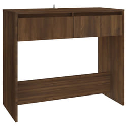 vidaXL Console Table Hallway Tea End Table Side Table for Under Mirror Steel - brown oak