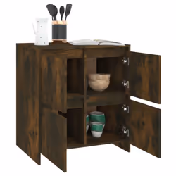 vidaXL Sideboard Chipboard Bedroom Storage Book Console Cabinet Multi Colours - smoked oak - Additional view 6