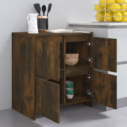 vidaXL Sideboard Chipboard Bedroom Storage Book Console Cabinet Multi Colours - smoked oak - Additional view 8