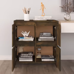 vidaXL Sideboard Chipboard Bedroom Storage Book Console Cabinet Multi Colours - smoked oak - Additional view 9
