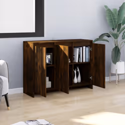 vidaXL Sideboard Storage Cupboard Cabinet Buffet Highboard Engineered Wood - smoked oak - Additional view 4