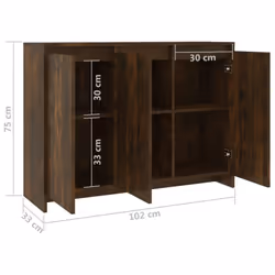 vidaXL Sideboard Storage Cupboard Cabinet Buffet Highboard Engineered Wood - smoked oak - Additional view 8