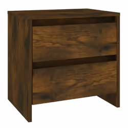 vidaXL 1/2x Bedside Cabinet Chipboard Home Side End Accent Table Multi Colours - smoked oak, 2