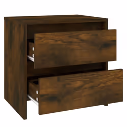 vidaXL 1/2x Bedside Cabinet Chipboard Home Side End Accent Table Multi Colours - smoked oak, 2 - Additional view 5