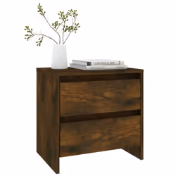 vidaXL 1/2x Bedside Cabinet Chipboard Home Side End Accent Table Multi Colours - smoked oak, 2 - Additional view 7